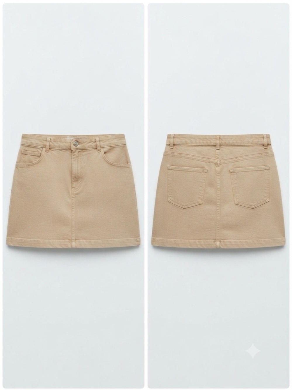 Only Beige Mini Skirt - Women's Classic linen